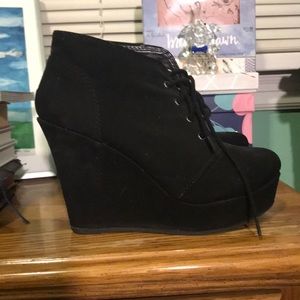 Lace-up Wedge Bootie
